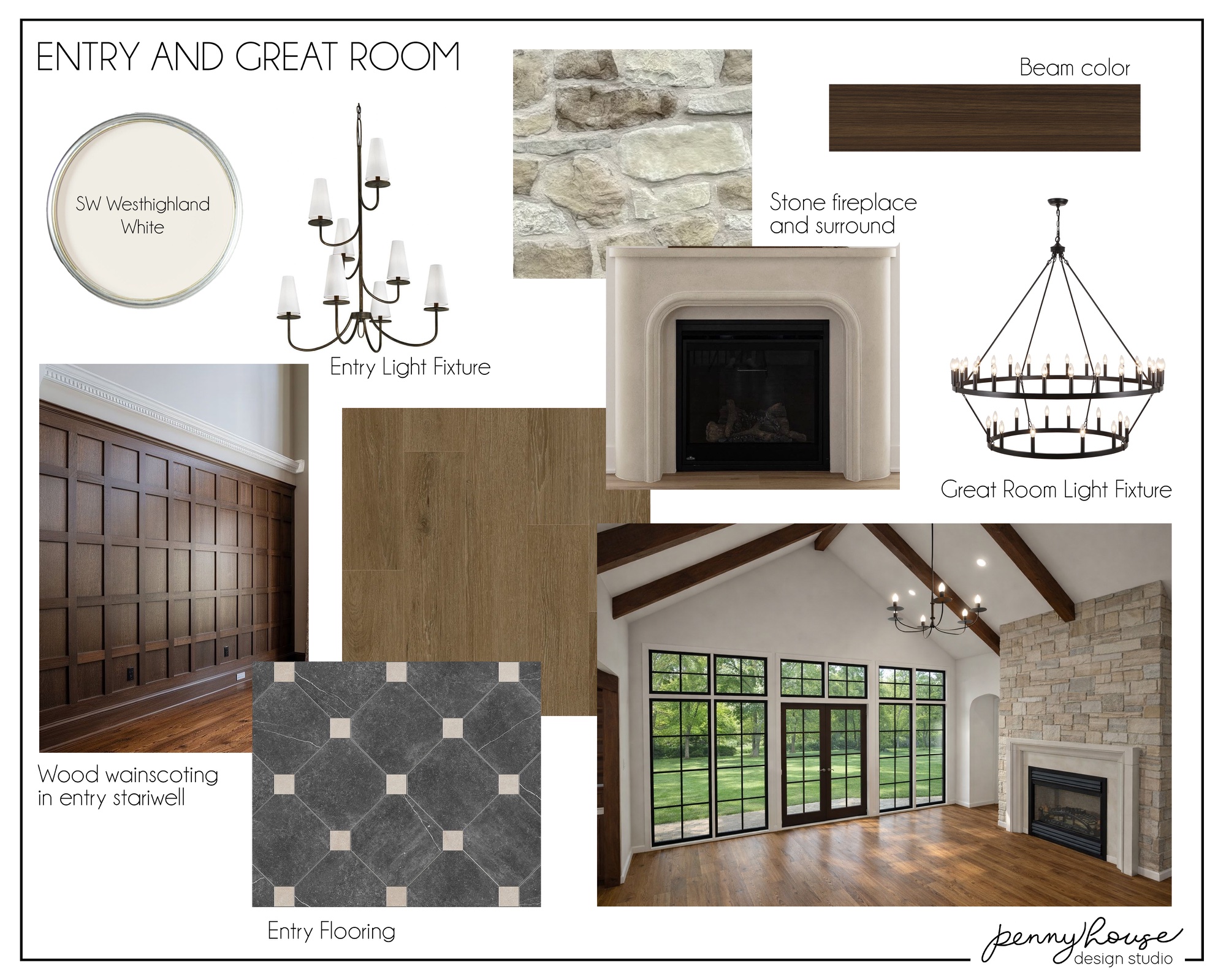 Entry and great room design board