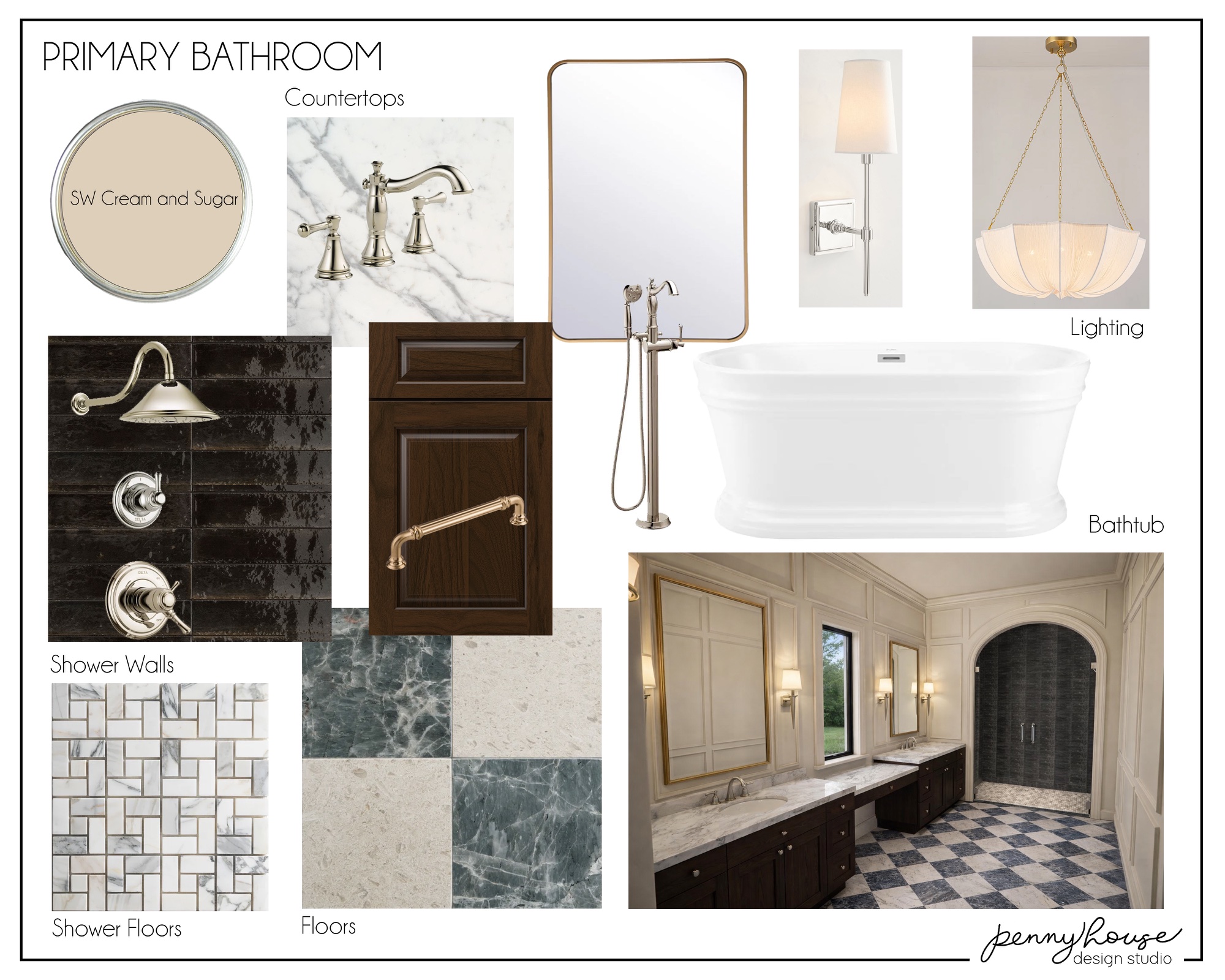 Primary bathroom design board